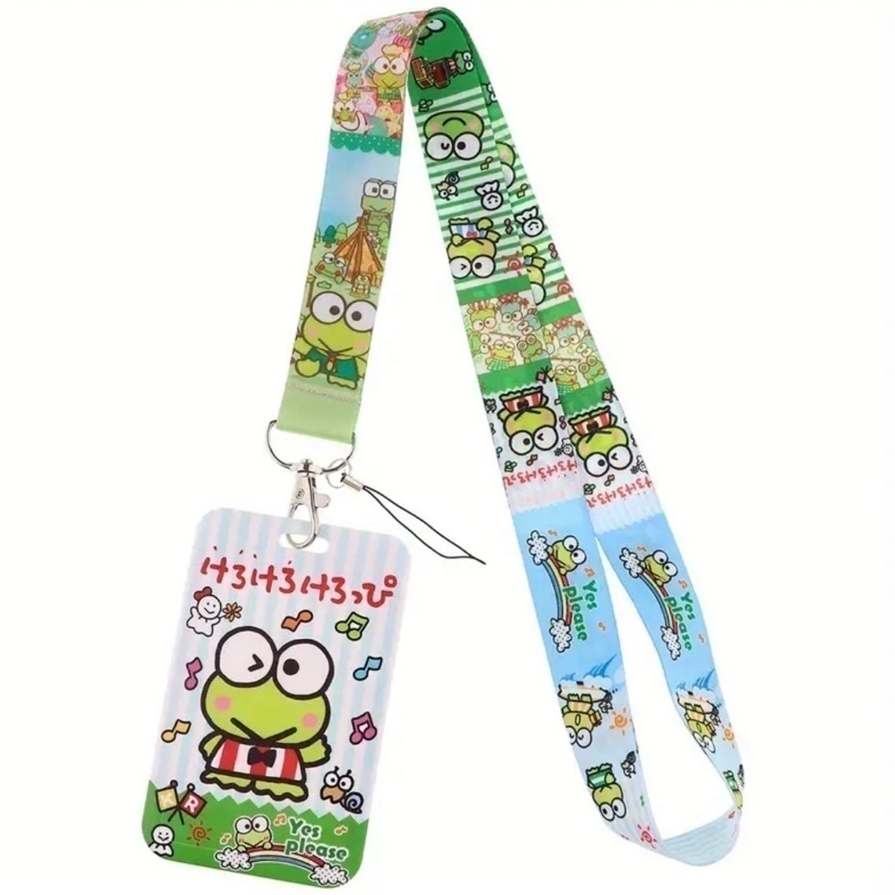 NWT Sanrio Keroppi Hello Kitty Neck Lanyard with ID Badge Holder Keychain